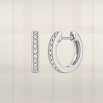 mini moissanite hoop white gold plated brass