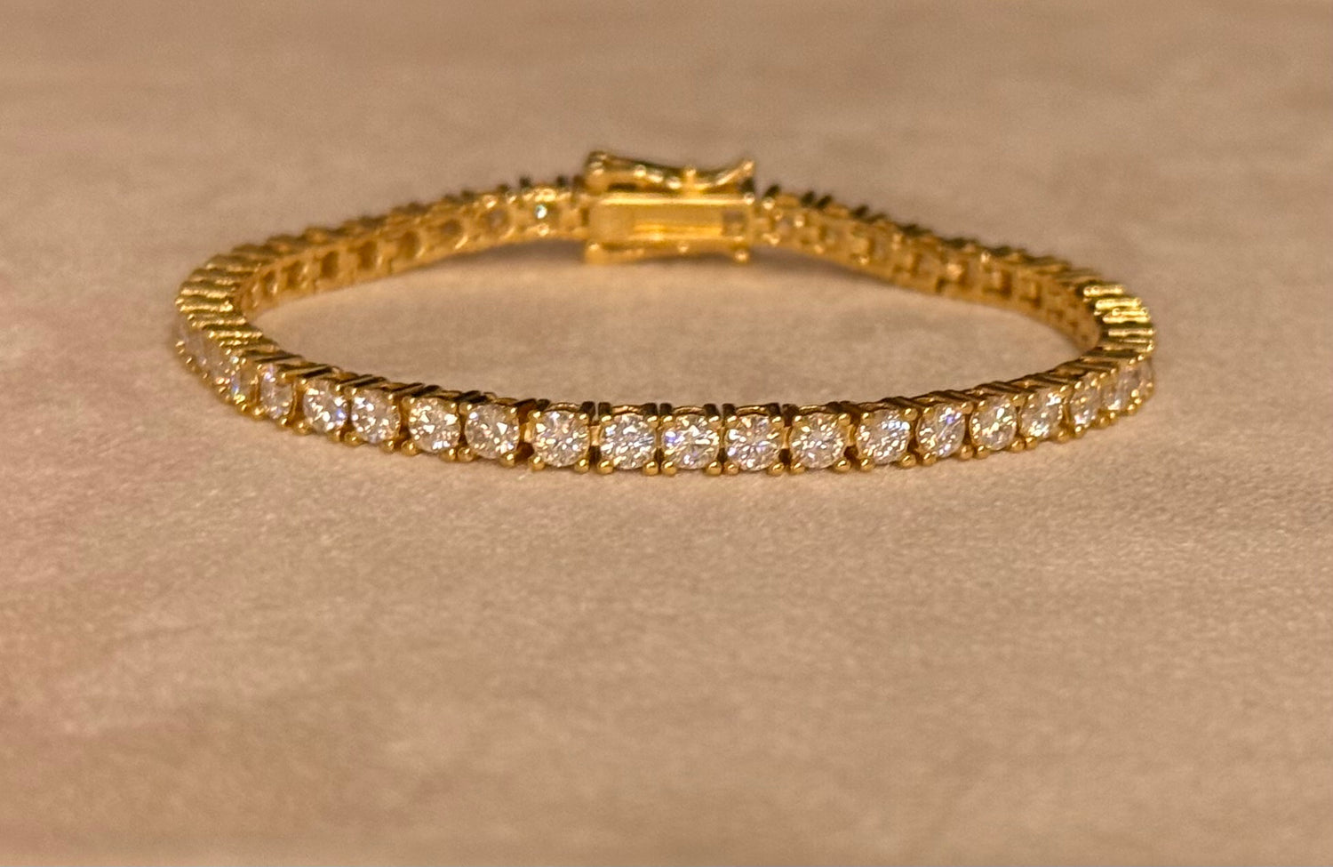 The Lyra Moissanite Tennis Bracelet in Golden