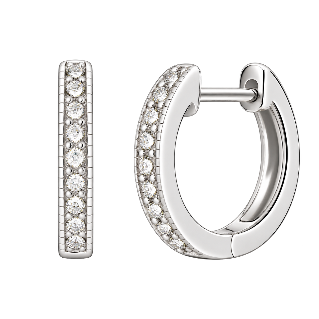 Lustre Moissanite Huggie Hoop Earrings