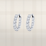 Round brilliant moissanite huggie hoop earrings in sterling silver with luxury lab diamond look