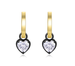 Renaissance Moissanite Heart Huggies