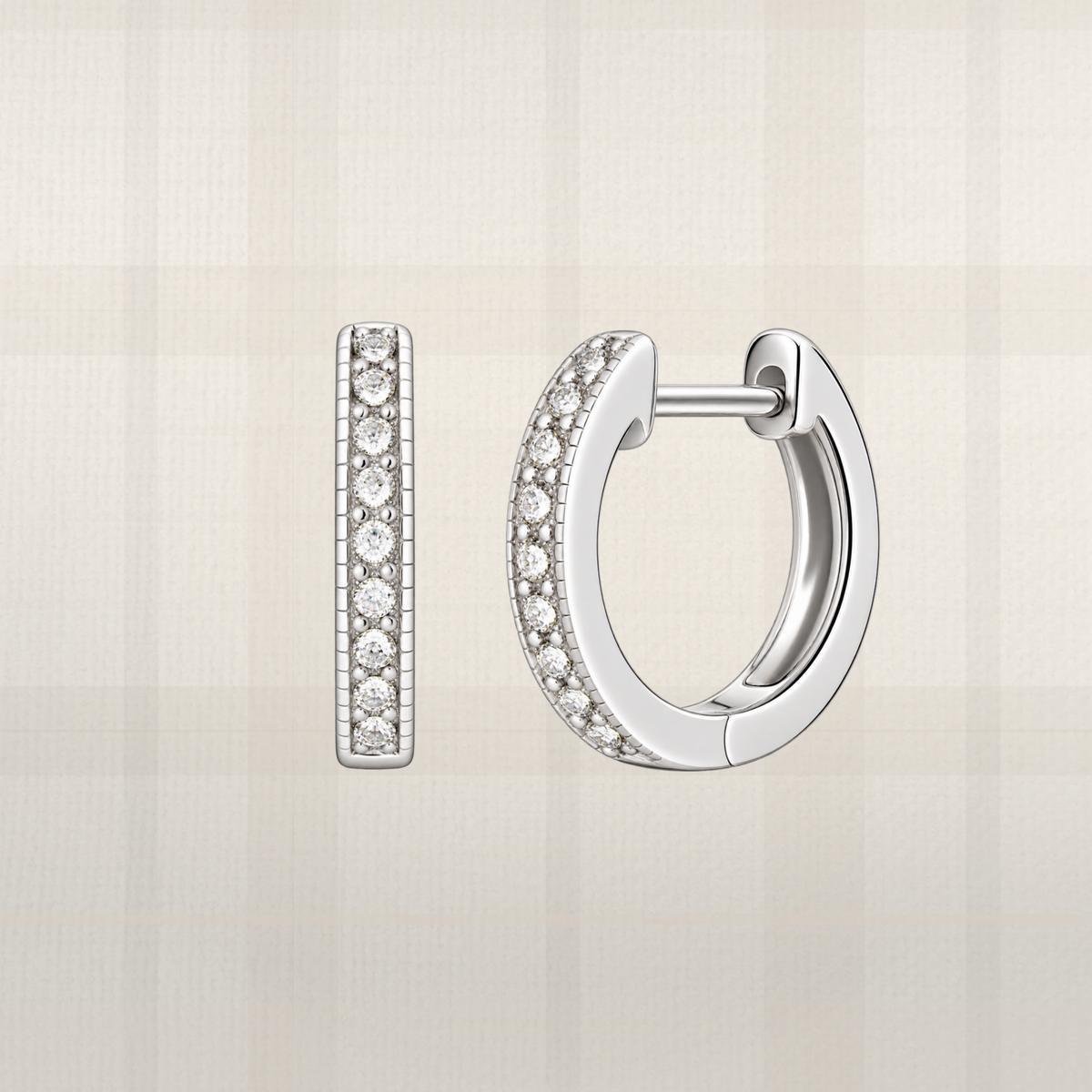 mini moissanite hoop white gold plated brass