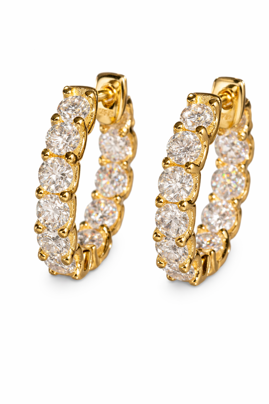 moissanite mini hoop earrings gold 