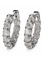 moissanite mini hoops with 360 degree moissaite and huggie closure 